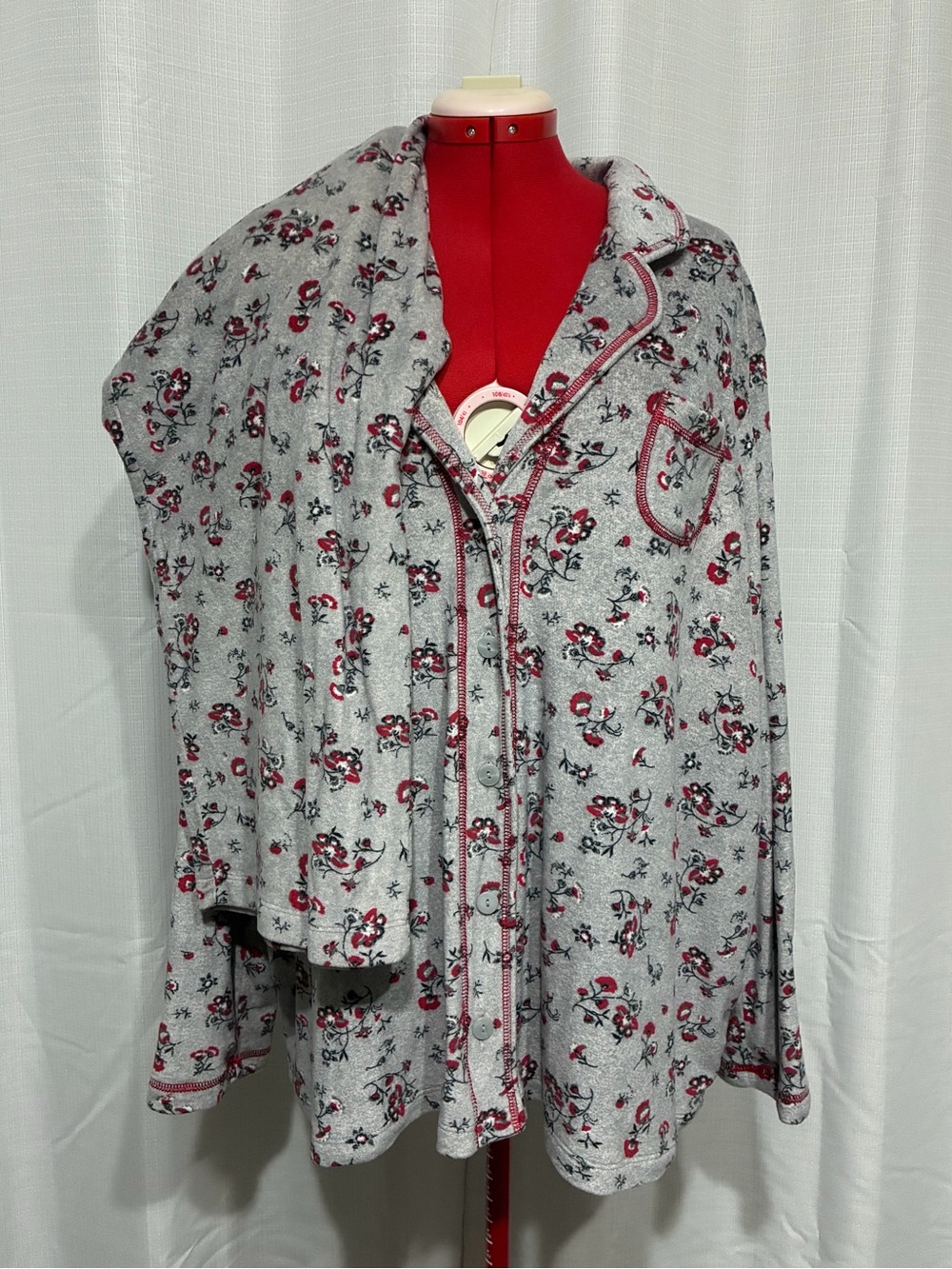 Secret Treasures Women's Pajama Set Gray Floral Sz 3X Super Soft Comfortable